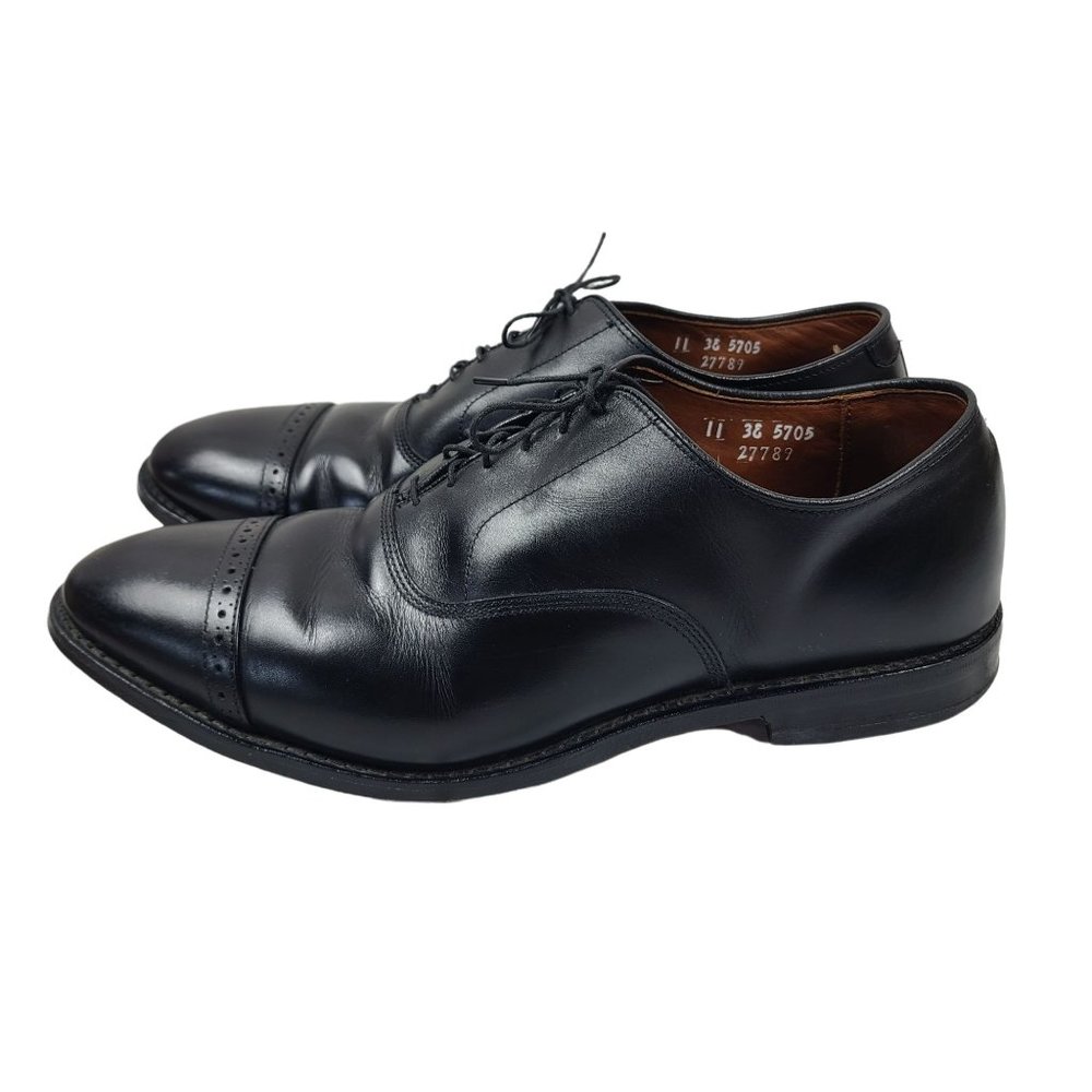 Allen Edmonds Size 11 Black Leather Lace up Cap Toe Oxford Dress Shoe